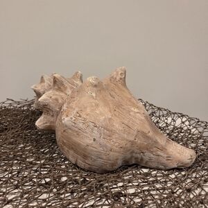 Handcrafted Brown Seashell Sculpture - Home Art Accent